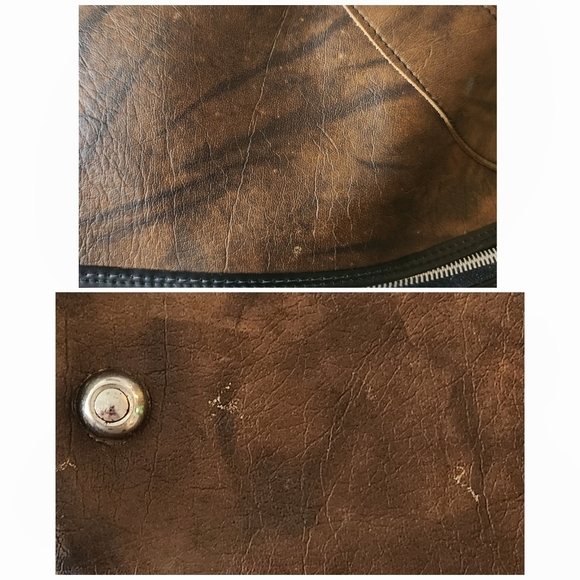 Vintage 1970s Brown Faux Leather Overnight Bag UK Made Weekend Travel Satchel - Picture 13 of 14
